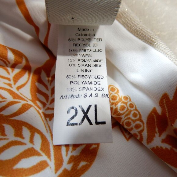 Maaji Nacar Plunge One Piece SWIMSUIT Size 2XL Reversible Gold Metallic - Picture 13 of 13